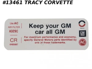 1972 Chevy Corvette Chevelle Camaro Air Cleaner Decal Keep Your GM Car All GM - Bild 1 von 1