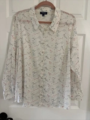ModCloth Constellation Stars Blouse Top Button Down Size 2X NWT - Image 1 of 4