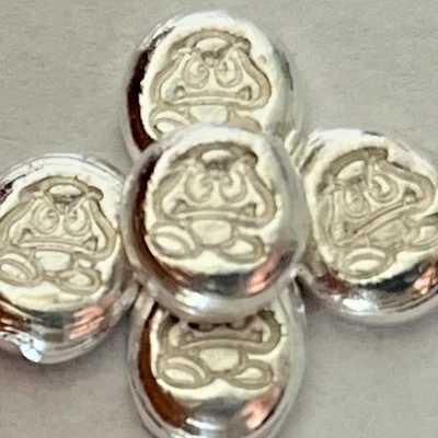 ONE - 1 gram SILVER bars .999 Little Goomba Mario Brothers hand poured bar - Image 1 of 4