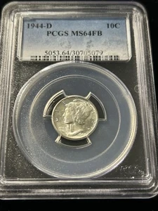 1944-D PCGS MS64 FB Mercury Dime-A072 - Picture 1 of 2