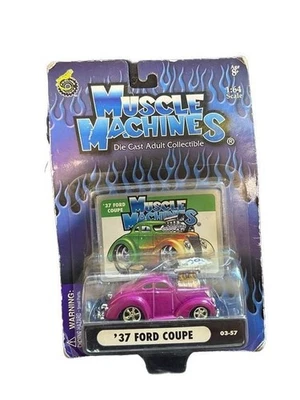 Muscle Machines 1937 Ford Coupe Purple Diecast Car 1:64 Scale - Image 1 of 3