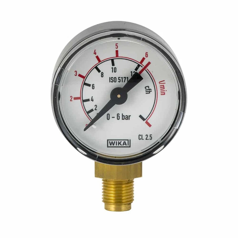 OXYTURBO Manometro bassa pressione per CO2 / Argon Ø63 0-6 BAR