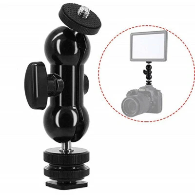 Monitor Mount Tripod Dual Ballhead Cold Shoe Magic Arm Flash LED DSLR Bracket - Bild 1 von 4