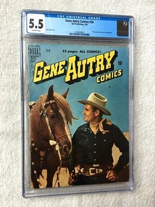 Gene Autry Comics #36 cgc 5.5 off-white pgs Dell Feb 1950 Photocovers front/rear - Bild 1 von 11