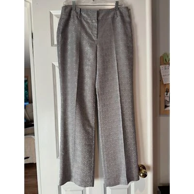 Women's Worn Once Silver Print Dress Pant by Ann Taylor, Size 8 - Image 1 of 3