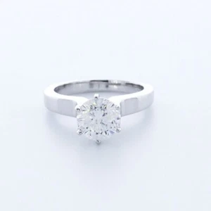 2.3CT NATURAL DIAMOND D/SI2 ROUND CUT 14K WHITE GOLD CATHEDRAL SOLITAIRE RING - Picture 1 of 7