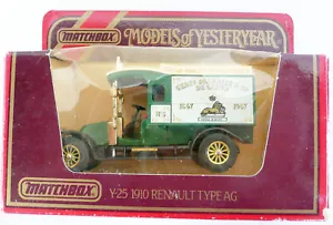 VINTAGE MATCHBOX MODELS OF YESTERYEAR Y25 1910 RENAULT TYPE AG VAN TRUCK DIECAST - Picture 1 of 3