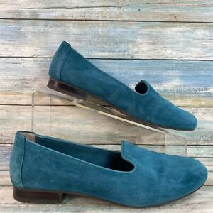 Me Too Yale Women’s Loafers Size 8 Blue Suede Flats Shoes Casual Formal Work