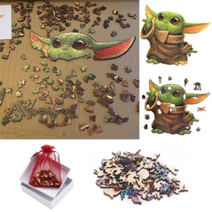 puzzle in legno baby Yoda Star Wars giocattolo per bambini, puzzle in legno irregolare - Foto 1 di 15