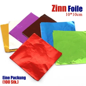 10x10cm Zinnfolie Glänzendes Buntes Metallfolie Bunt-DIY Geschenkpapier Basteln - Picture 1 of 5