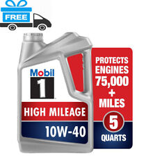 Mobil 1 High Mileage Full Synthetic Motor Oil 10W-40, 5 qt, SINGLE.......