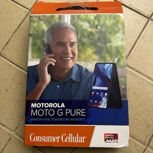 PREPAID Motorola Moto G Pure Smartphone 32GB Consumer Cellular Open Box - Afbeelding 1 van 3