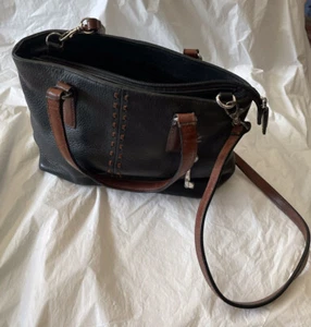 FOSSIL BLACK & BROWN CROSSBODY, MEDIUM SIZE, EUC, VNTG - Picture 1 of 16