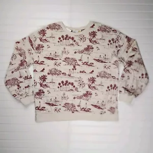 Pullover C&C California para mujer talla grande beige con gráficos náuticos granate nuevo con etiquetas - Imagen 1 de 18