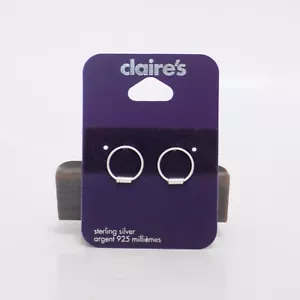 Pendientes de aro de plata de ley .925 de Claire's - Imagen 1 de 5