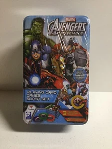 Marvel Avengers Assemble Jumbo Playing Card Games Superset Metal Tin Cards New - Picture 1 of 3