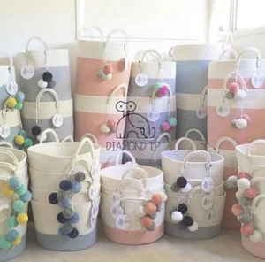 Large Toy Storage Bin Basket Baby Kids Laundry Basket Woven Basket Nursery Decor - Picture 1 of 22