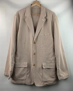 J. Chaqueta Blazer Crew Beige/Marrón Rayas Cuello Botones Solapa Bolsillos Talla L NUEVO - Imagen 1 de 14