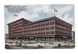 Publicidad postal vintage DENVER DRY PRODUCTS STORE Colorado 1916 mensaje cancelar - Imagen 1 de 2