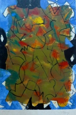 MARK TOBEY GLOWING FALL FIRMADO A MANO 1975 Serigrafía Expresionismo Abstracto EE. UU. Foto 1 de 4