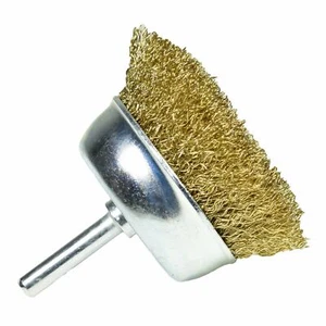 Paquete de 3 cepillos de copa de alambre de 75 mm para taladros removedor de pintura de óxido recubierto de latón de acero - Imagen 1 de 4