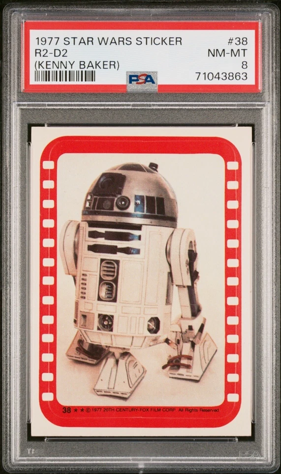 1977 Topps Star Wars Stickers R2-D2 Artoo-Detoo #38 PSA 8 Fresh Beauty - Image 1 of 2