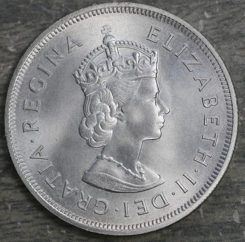 Stunning 1959 Bermuda British Colony LARGE Boats Silver 1 Crown Coin ! Cover