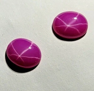 Gorgeous Star Ruby Cabochon 6 Carats 2 Stones 10x8 MM - Picture 1 of 3