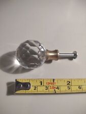 Lot of 2 Vintage Hardware Architectural Salvage Clear Glass Drawer Pull Knobs 