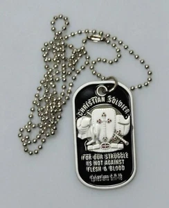 Collar estilo etiqueta soldado cristiano perro con colgante de aleación de metal - Imagen 1 de 3