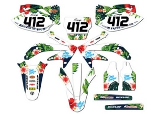 2005-2007 CRF 450 R TROPIC White Senge Graphics Kit Compatible with Honda - Picture 1 of 10