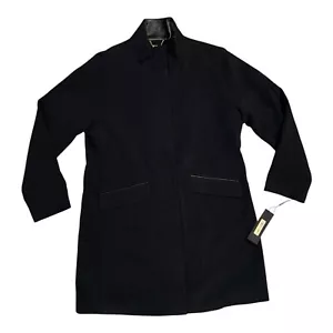 🔥 300 $ Donna Karan New York langer eleganter schwarzer Damenmantel Stil # DY98E098 🔥 - Bild 1 von 11