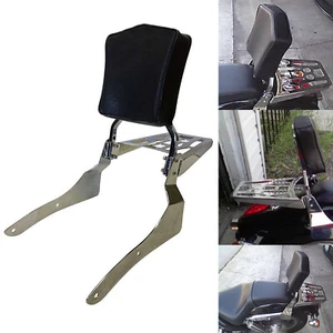 Sissy Bar Backrest Luggage Rack for 02+ Honda VTX 1300 1800 C F VTX1300 VTX1800 - Picture 1 of 10
