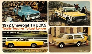 1972 Chevrolet Trucks El Camino Blazer Stepside Vtg Dealer Advertising Postcard - Picture 1 of 2
