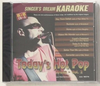 Singer's Dream Karaoke: Today's Hot Pop Male Vol 2 CD+G SDK9074 - New Sealed - Image 1 of 2