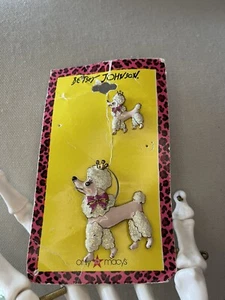 Vintage Betsey Johnson Mom & Baby Poodle Pins NWT - Picture 1 of 2