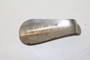 Vintage Eiche Metall Werbung Schuhhorn McCoy's Schuhgeschäft Centrallia, IL - Bild 1 von 3