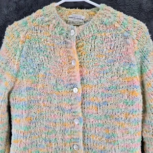 Vintage Marietta Larsen Sweater Womens 34 Wool Italy Pockets Button - Picture 1 of 12