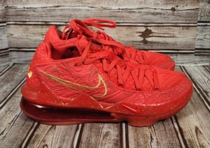Nike Lebron XVII Low PH Men's 7.5 University Red Metallic Gold Shoes CD5008-600 - Picture 1 of 9