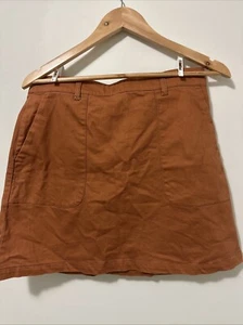 Princess Highway Womens Skirt 12 Tan Mini Pockets Belt Loops - Picture 1 of 7