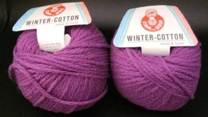 2 SKEINS/BALLS OF (DISC) STAHL WOLLE WINTER-COTTON YARN - COLOR #9940 PURPLE - Picture 1 of 4