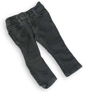 Pantalones de mezclilla antiguos azul marino ajustados bebé 12-18 meses negros unisex informales bolsillos Academia - Imagen 1 de 6