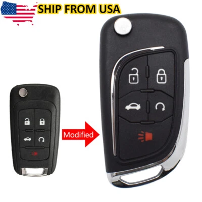 For Chevrolet Caprice Impala GMC Terrain Car 5 Button Key Fob Cover Shell Remote - Image 1 of 4