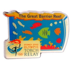 Sydney 2000 Olympic Torch Relay Pin Great Barrier Reef Trofé Souvenir Badge Vint - Picture 1 of 7