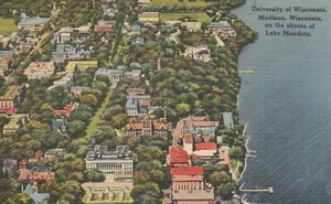 Università del Wisconsin sul lago Mendota - Madison, Wisconsin - lino non affrancato - Foto 1 di 3