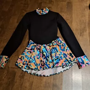 Warm Mondor Mädchen Größe 8-10 Eislaufkleid schwarz Figur Skating Polartec - Bild 1 von 7