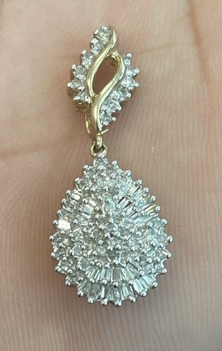 VETEMENTS Ciondolo Grazioso Ciondolo Diamante Simulato 2 89 Ct Taglio Baguette Oro Giallo 14k Over