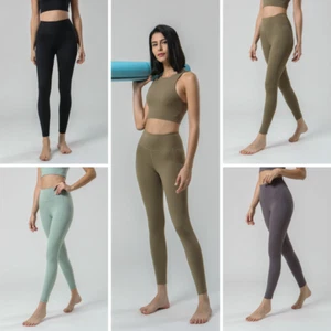 High Waisted Leggings with Pockets 4 Way Stretch Workout Yoga Pants for Women - Picture 1 of 11