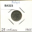 25 Centimes 1965 Dutch Text Belgium Coin #Ba323.G