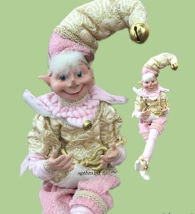 NEU MIT ETIKETT ROBERT STANLEY WEIHNACHTSELFE POSEABLE Elfe Fee PUPPEN 16" Shabby Chic Rosa - Bild 1 von 12